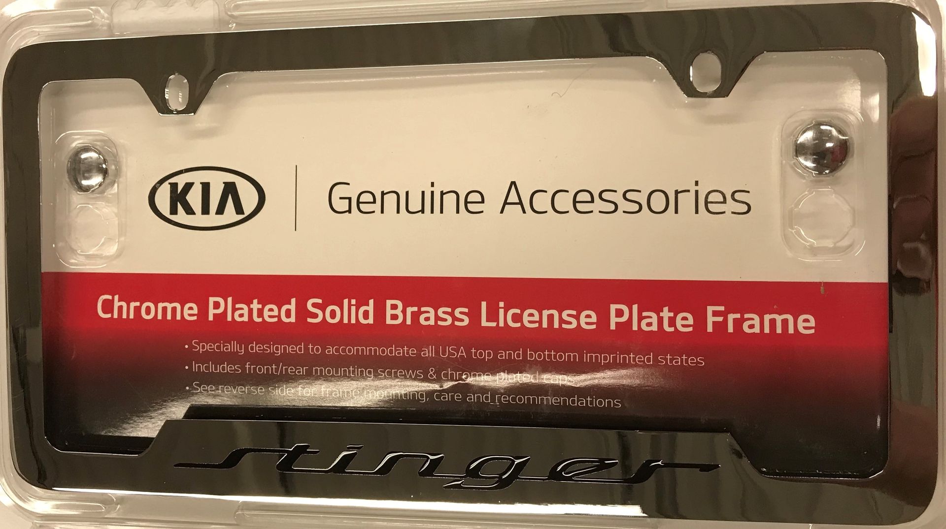 UR017AY002CK - Exterior: License Plate Frame - Chrome - Lower Logo for Kia: Stinger Image