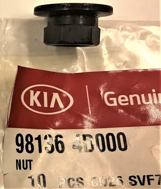 981364D000 - : Wiper Arm Nut for Kia: Cadenza, Carnival, EV6, EV9, Forte, Forte Koup, Forte5, K4, K5, K900, Niro, Niro EV, Optima, Rio, Sedona, Seltos, Sorento, Soul, Soul EV, Sportage, Stinger, Telluride Image