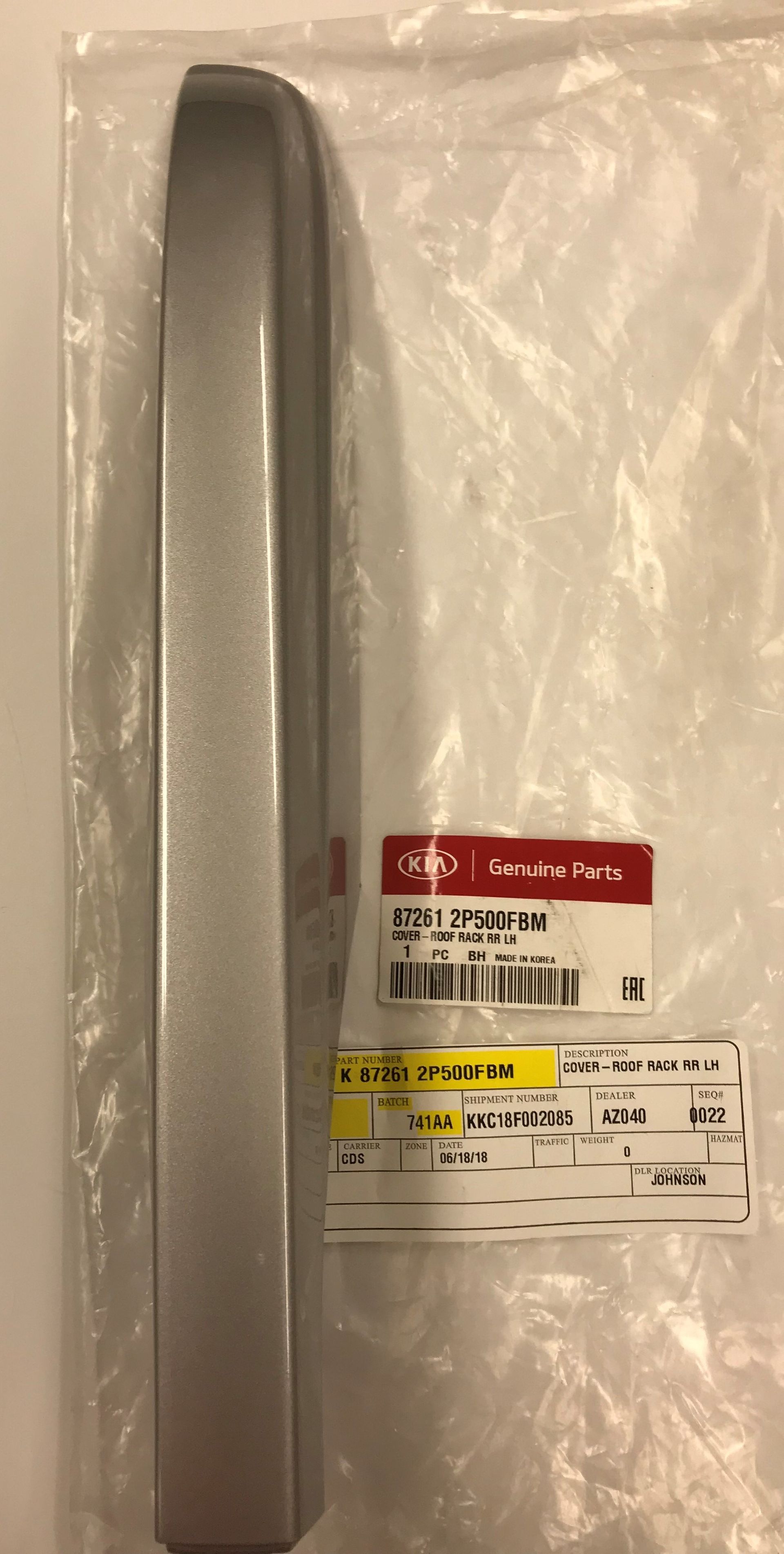 872612P500FBM - Body: Rail Cover for Kia: Sorento Image