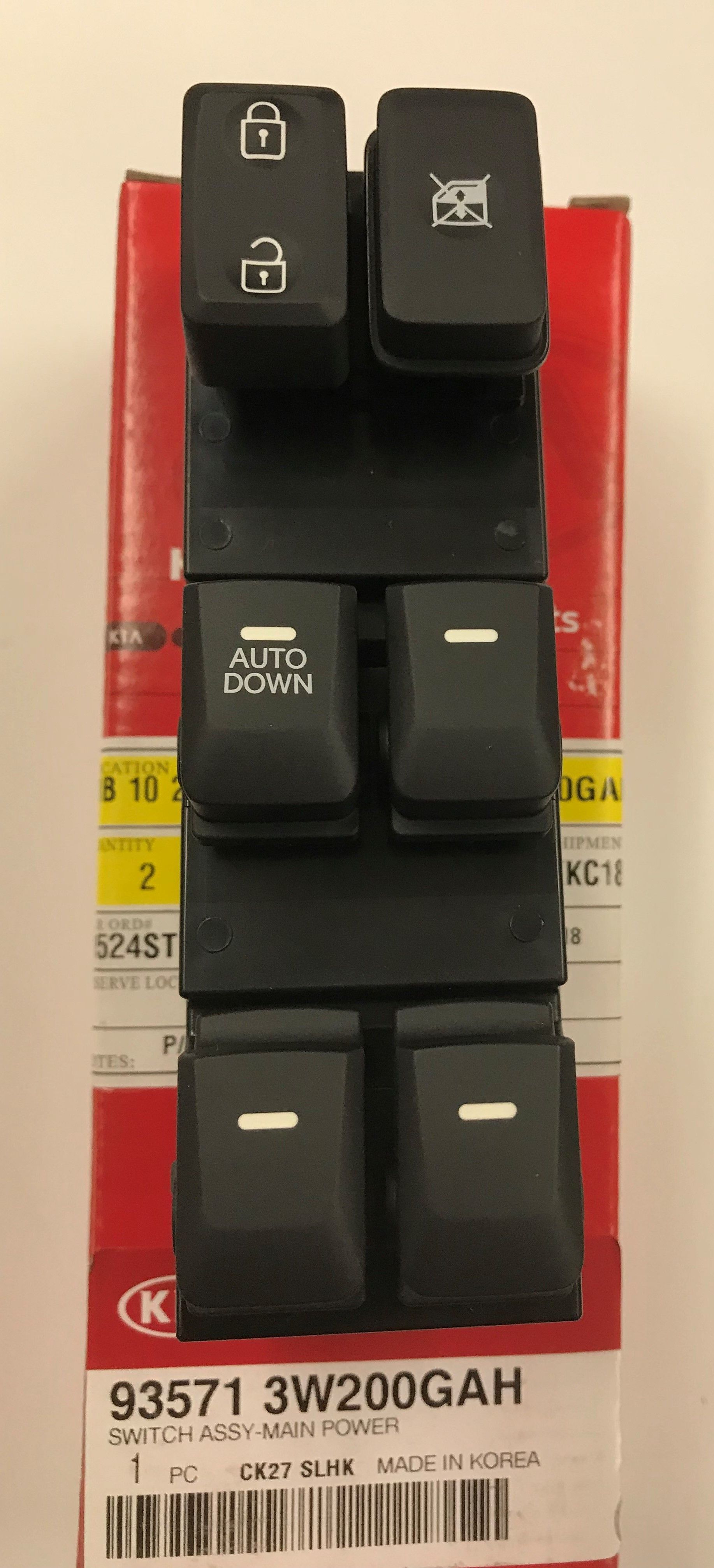 935713W200GAH - Body: Window Switch for Kia Image