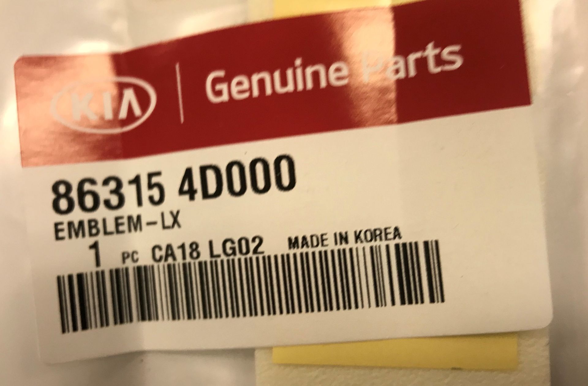 863154D000 - : Nameplate for Kia: Sedona Image