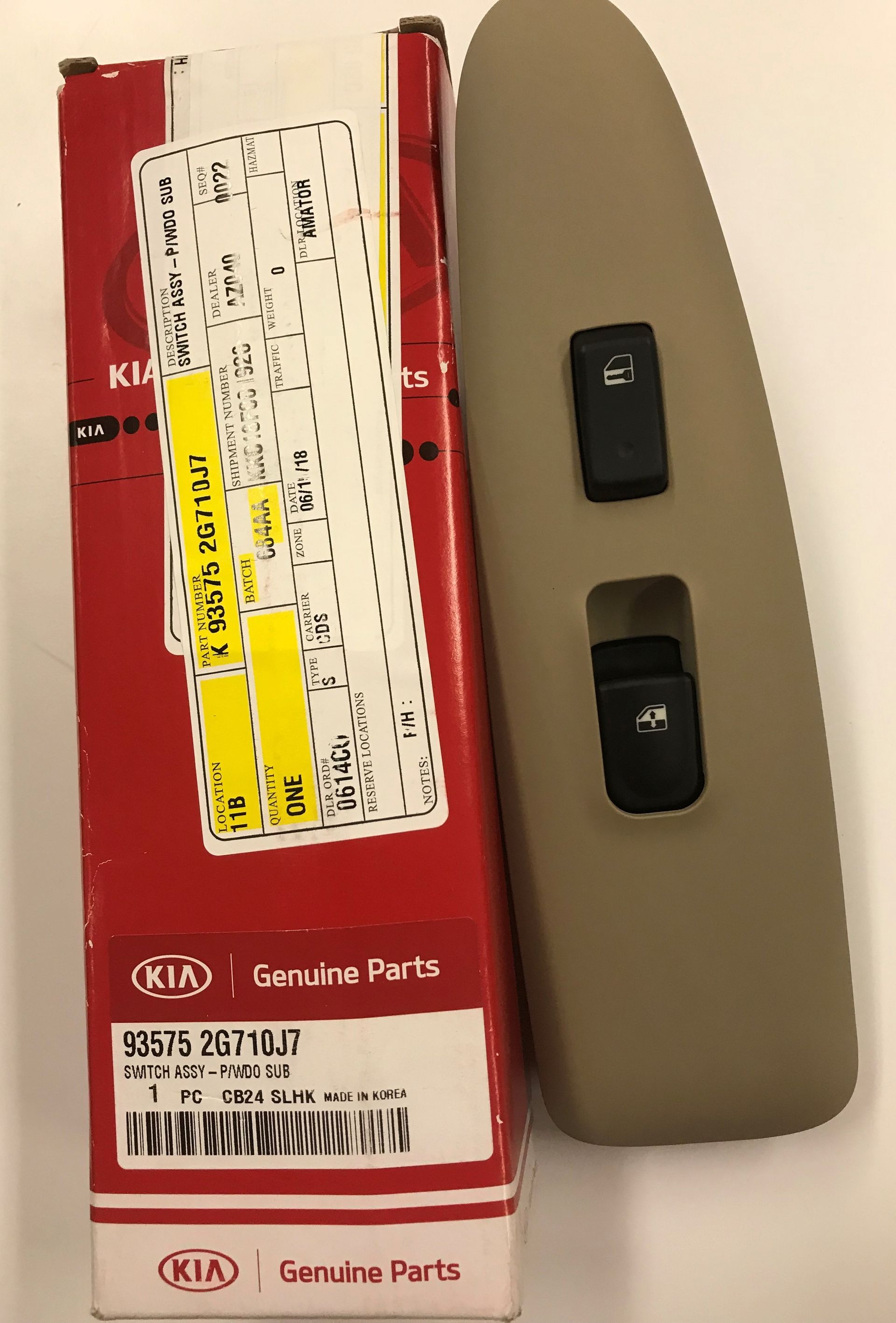 935752G710J7 - Body: Window Switch for Kia: Optima Image