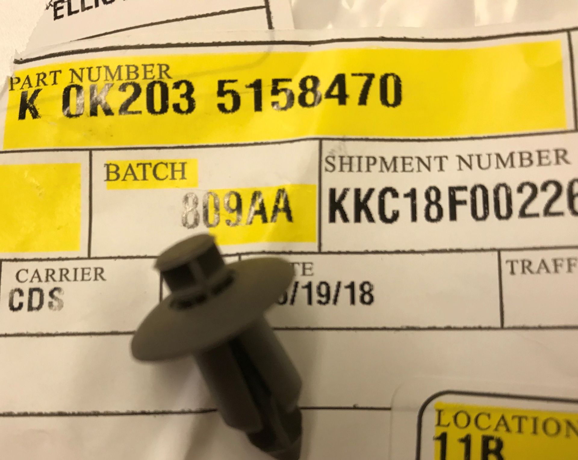 K2035158470 - Electrical: Stop Lamp Assembly Fastener for Kia Image