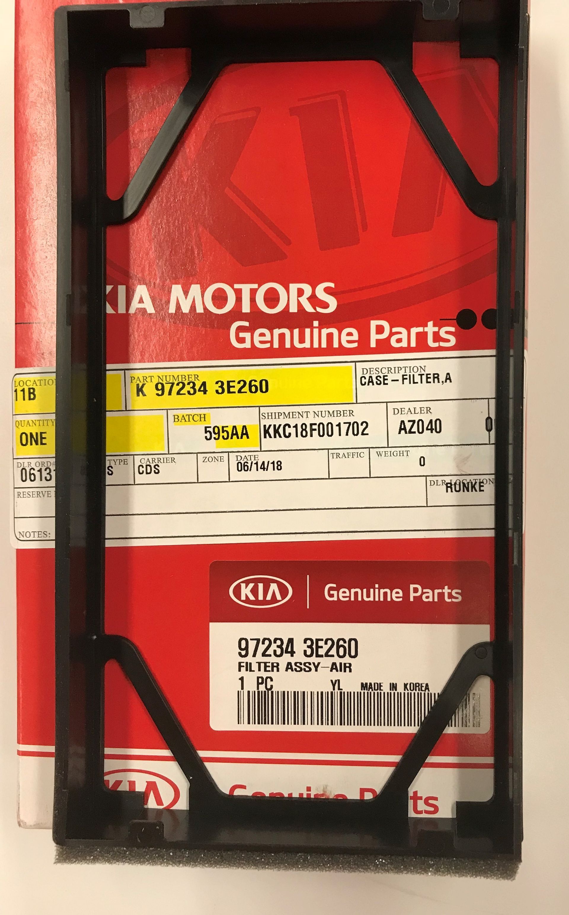 972343E260 - HVAC: Filter Case for Kia: Sorento Image