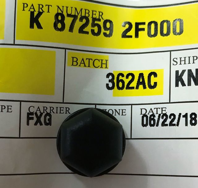 872592F000 - : High Mount Lamp Nut for Kia: Rondo, Soul, Spectra5, Sportage Image