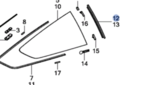 73810TS8A01 - : 2012 Honda Civic - Seal R Front Quarter Glass for Honda: Civic Image