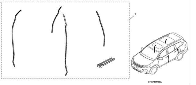 8P20TG7140A - Exterior: 2016-2025 Honda - Door Edge Guards for Honda: Passport, Pilot Image