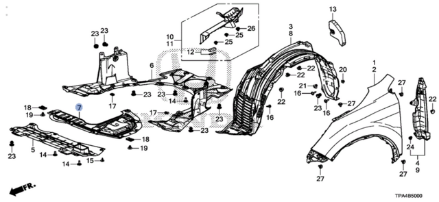 パーツ TT 74119-TPG-A00 - Lid Set Engine Cover (Lower) - 2020 Honda CR-V