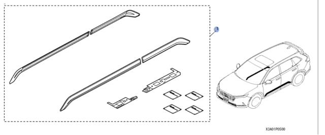 8P053A0160 - Exterior: 2023-2025 Honda CR-V - Body Side Moldings - Radiant Red Metallic for Honda: CR-V Image