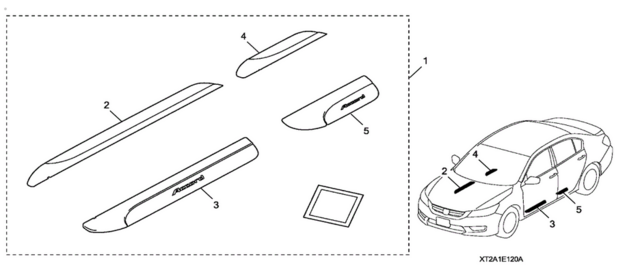 8E12T2A101A - Exterior: 2013-2016 Honda Accord - Trim Dr Sill for Honda: Accord Image