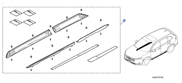 8F573A0110 - Exterior: 2023-2025 Honda CR-V - Lower Door Garnish for Honda: CR-V Image