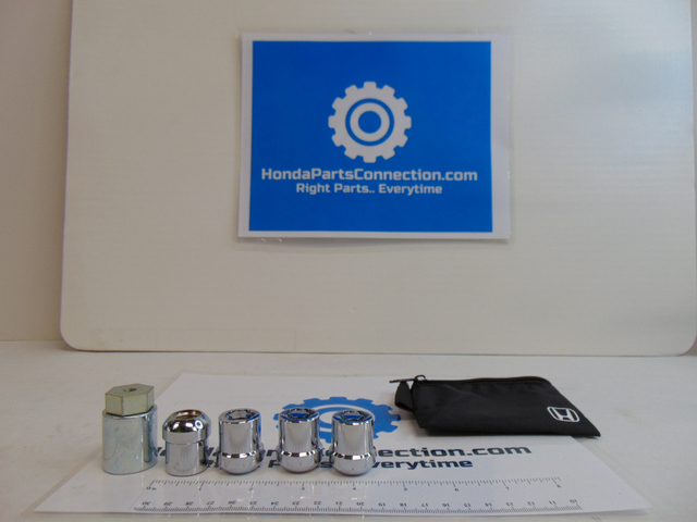 8W42TK4101 - Wheels: 2014-2025 Honda - Wheel Locks Chrome for Honda: Civic, Odyssey, Passport, Pilot, Ridgeline Image