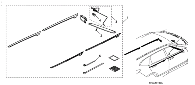 8E19TLA100A - Interior: 2020-2022 Honda CR-V - Interior Trim Carbon Fiber Look W/Blue Logo for Honda: CR-V Image