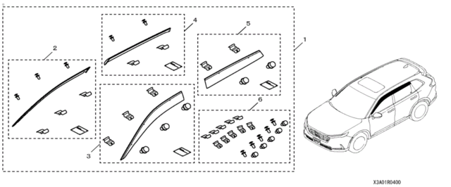 8R043A0100 - Exterior: 2023-2025 Honda CR-V - Door Visors for Honda: CR-V Image