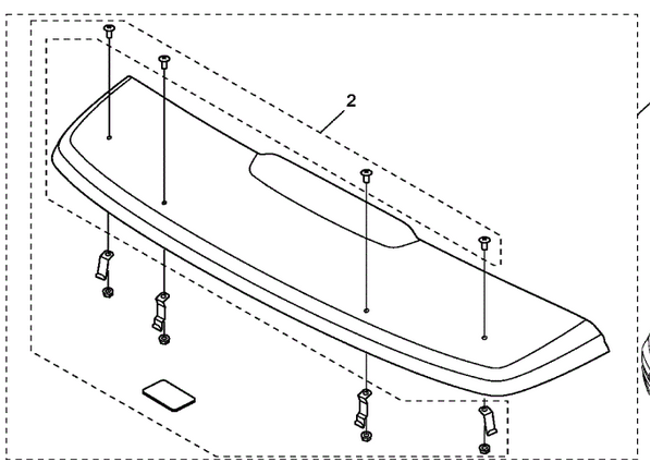 8R01T7S101 - Exterior: 2016-2022 Honda HR-V - Air Deflector Moonroof for Honda: HR-V Image