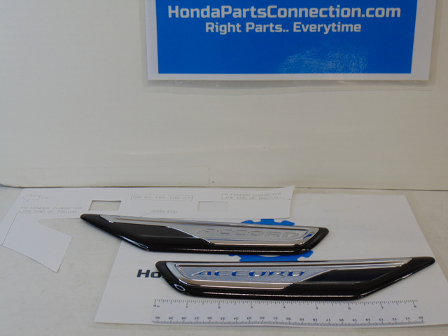8F59TVA111 - Exterior: 2018-2022 Honda - Fender Emblem Front for Honda: Accord, Civic Image