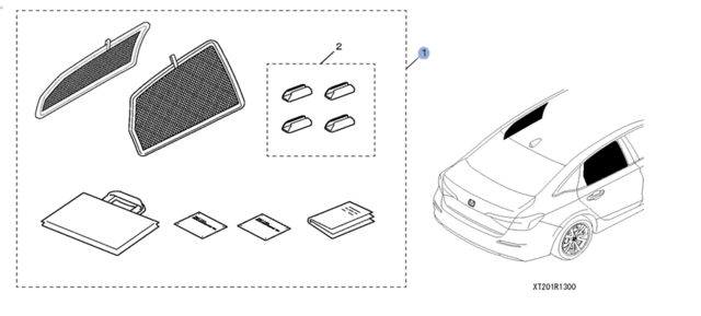 8R13T47100 - Interior: 2022-2025 Honda Civic - Rear Window Shades for Honda: Civic Image