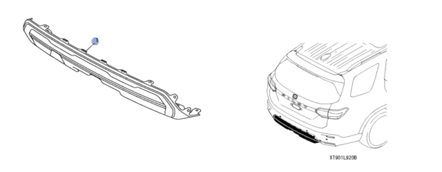 8L92T90100C - Towing: 2023-2025 Honda Pilot - Trailer Hitch Panel - Silver for Honda: Pilot Image