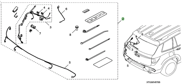 8V67TGS100B - Serviceable Components: Back-Up Sensor Attachment kit for Honda: Passport Image