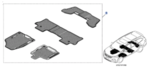 8P17TG7300A - Interior: 2019-2022 Honda Pilot All Weather High Wall Floor Mats for Honda: Pilot Image