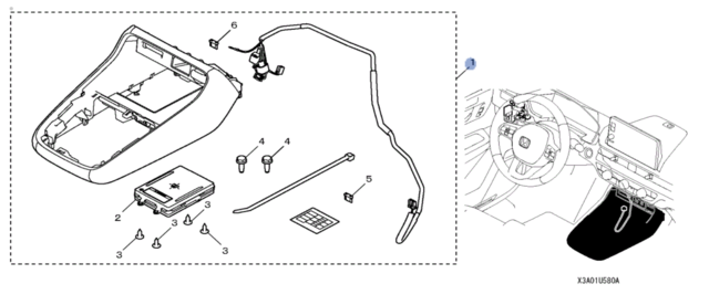 8U583A0110A - Audio/Video: Wireless Charger (LX  model) for Honda: CR-V Image