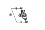 16450RMX003 - : Injector Assembly, Fuel  (ONE injector) for Honda: Civic, Insight Image