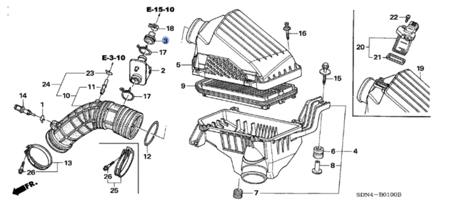 17152-RAA-A00 - 2003-2007 Honda - Rubber Breather Joint | Genuine Honda ...