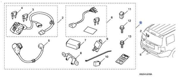 8L91SZA100A - Towing: 2012-2015 Honda Pilot - Trailer Hitch Wiring Harness for Honda: Pilot Image