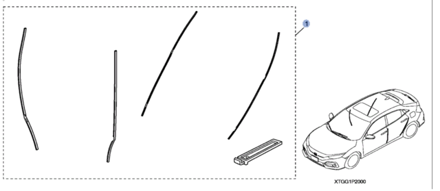 8P20TGG1K0 - Exterior: 2017 Honda Civic - Guard Door Edge *NH877P* (Sonic Gray Pearl) for Honda: Civic Image