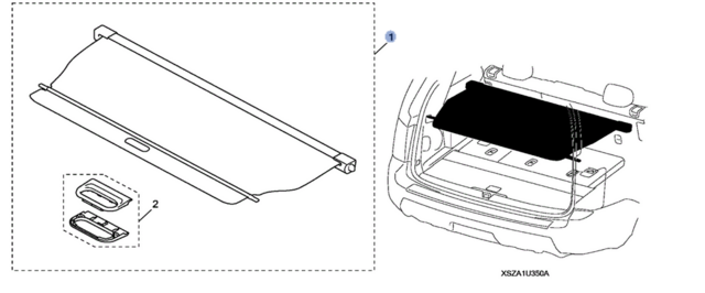 8U35SZA110 - Interior: COVER, CARGO *NH167L*(GRAPHITE BLACK) for Honda: Pilot Image