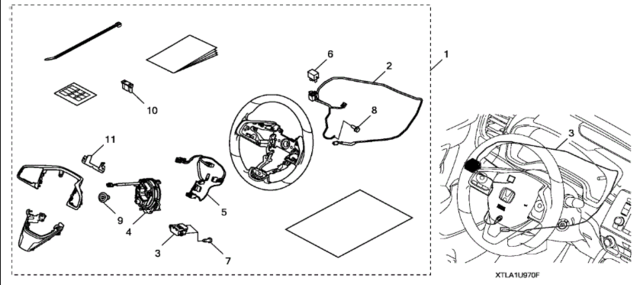 8U97TLA111F - Interior: 2020-2022 Honda CR-V - Heated Steering Wheel - Lx for Honda: CR-V Image