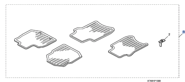 8P13TK6110 - Interior: Floor Mat set (front and rear) for Honda: Fit Image