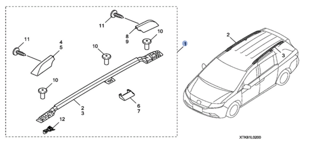 2023-2026 Genuine Honda CR-V Roof Rails - 08L02-3A0-100