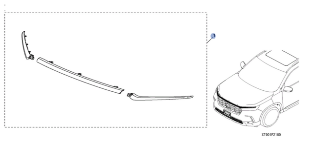 8F21T90100A - Exterior: 2023-2025 Honda Pilot - Black Grille Accent Trim for Honda: Pilot Image