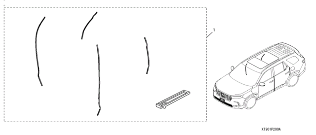 8P20T90140A - Exterior: 2023 Honda Pilot - Door Edge Guards - Sonic Gray Pearl for Honda: Pilot Image