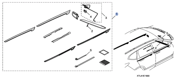 8E19TLA100 - Interior: 2020-2022 Honda CR-V - Interior Trim Carbon Fiber Look W/Blue Logo for Honda: CR-V Image