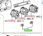 5590535340 - : Knob Sub Assembly Control for Toyota Image
