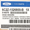 6C2Z1526800B - Body: Upper Hinge for Ford: E-150, E-150 Club Wagon, E-150 Econoline, E-150 Econoline Club Wagon, E-250, E-250 Econoline, E-350 Club Wagon, E-350 Econoline, E-350 Econoline Club Wagon, E-350 Super Duty, E-450 Econoline Super Duty, E-450 Super Duty, Econoline Super Duty Image