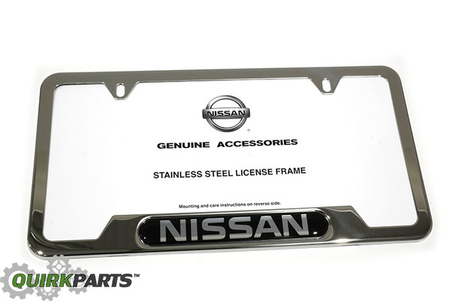 999MBSV000 - Exterior: 07-12 Versa Sentra Altima Maxima 370Z Coupe Quest LICENSE PLATE FRAME OE for Nissan: 200SX, 240SX, 300ZX, 370Z, Altima, Armada, Axxess, Cube, Frontier, GT-R, Juke, Kicks, LEAF, Maxima, Murano, NV1500, NV200, NV2500, NV3500, NX, Pathfinder, Pickup, Pulsar NX, Qashqai, Quest, Rogue, Rogue Sport, Sentra, Stanza, TITAN, TITAN XD, Versa, Versa Note, Xterra Image