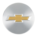 22863942 - : OEM NEW 05-19 GM Chevrolet Wheel Hub Center Cap Silver w/ Gold Bow Tie 22863942 for Chevrolet: Cobalt, Cruze, Cruze Limited, Volt Image