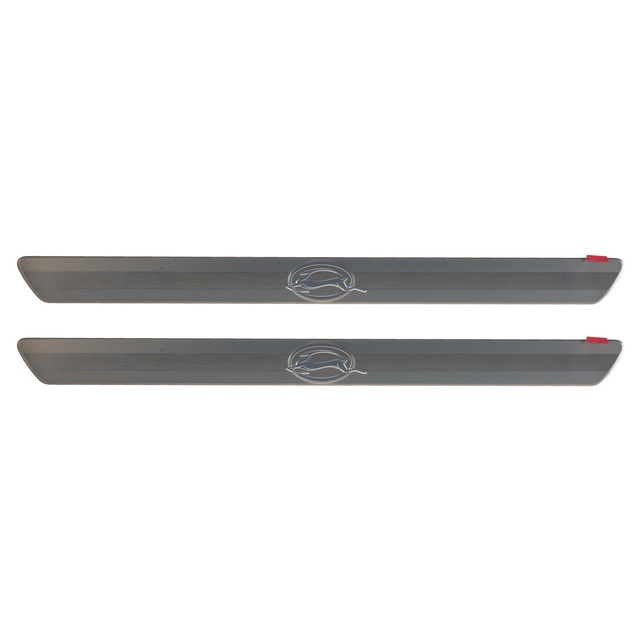 22954819 - Exterior: OEM NEW 2014-2020 GM Chevrolet Impala Logo Front Door Sill Skid Plates 22954819 for Chevrolet: Impala Image