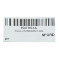 5047167AA - 2.0L DOHC 16V E22; Engine: Crankshaft Oil Seal for Chrysler: 200, Sebring | Dodge: Avenger, Caliber, Dart, Journey | Fiat: 500X | Jeep: Cherokee, Compass, Patriot, Renegade | Ram: ProMaster City Image