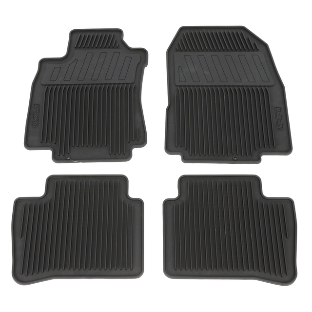 999E14T010BK - Interior: 09-12 Nissan Versa HATCH BACK All Weather Black Rubber Front &amp; Rear Floor Mats for Nissan: Versa Image