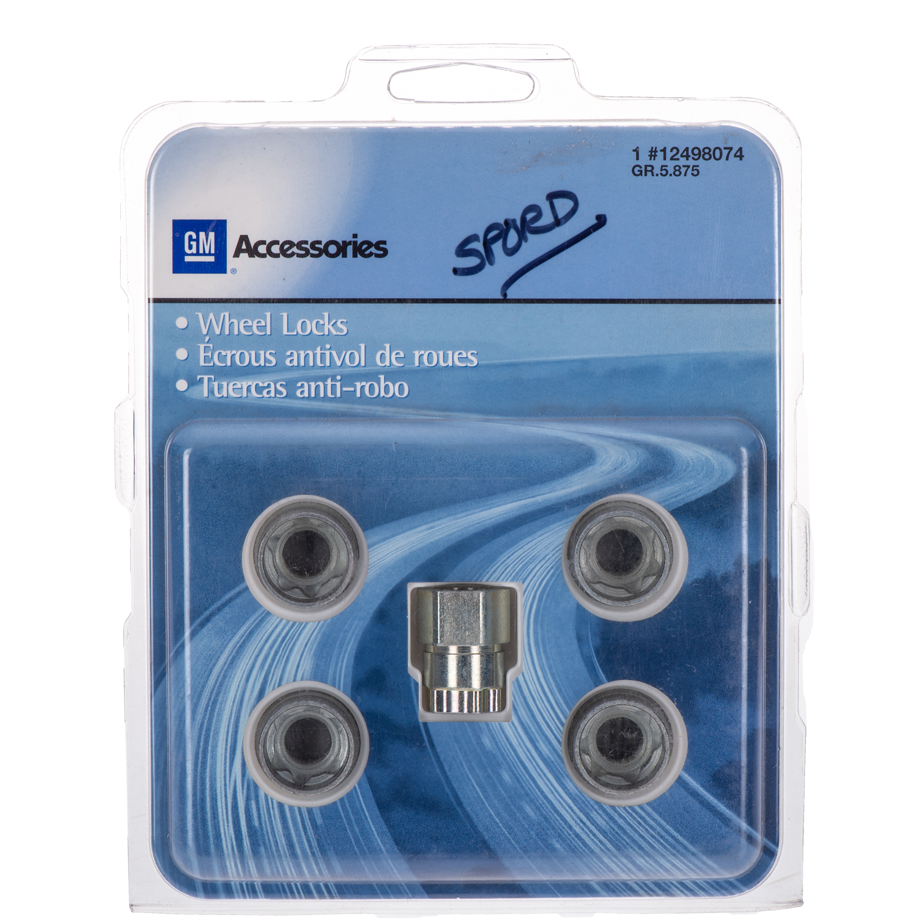 12498074 - Wheels: 2002-2011 Buick Cadillac Chevy GMC Oldsmobile Pontiac Wheel Lock Kit M12x1.5 OEM for Buick: Century, LaCrosse, LeSabre, Park Avenue, Rainier, Regal, Rendezvous | Cadillac: CTS, DeVille, DTS, Seville, SRX, STS | Chevrolet: Aveo, Camaro, Corvette | GMC: Envoy, Envoy XL, Envoy XUV | Pontiac: Bonneville, Firebird, Grand Prix Image