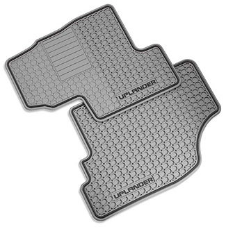12499532 - Interior: 2005-2008 Chevrolet Uplander Front Custom Vinyl Floor Mats Gray with Logo OEM for Chevrolet: Uplander Image