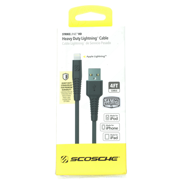 F53AM500 - Audio/Video: Heavy Duty Lightning USB Cable - Scosche for Genesis: G70, G80, G90, GV60, GV70, GV80, GV80 Coupe | Hyundai: Accent, Elantra, Elantra N, Ioniq, Ioniq 5, Ioniq 5 N, Ioniq 6, Kona, Kona Electric, Nexo, Palisade, Santa Cruz, Santa Fe, Santa Fe XL, Sonata, Tucson, Veloster, Veloster N, Venue Image