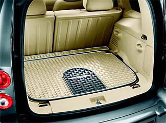 17801828 - Interior: 2006-2011 Chevrolet HHR Premium All Weather Cargo Area Floor Mat Cashmere w Logo for Chevrolet: HHR Image