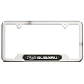 SOA342L127 - Exterior: License Plate Frame, Polished Stainless Steel for Subaru: Ascent, BRZ, Crosstrek, Forester, Impreza, Legacy, Outback, Solterra, Tribeca, WRX Image