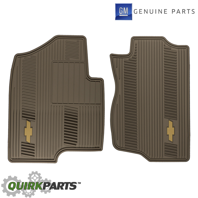 19166590 - Interior: 2007-2013 Avalanche Suburban Tahoe Front All Weather Floor Mats Cashmere OEM NEW for Chevrolet: Avalanche, Suburban 1500, Suburban 2500, Tahoe Image