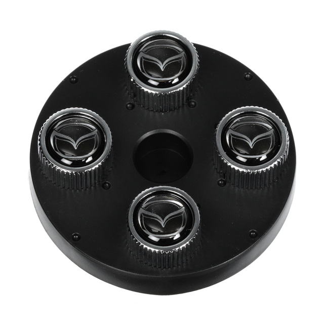 C9N1V3820 - Wheels: Genuine OEM Mazda Tire Valve Stem Caps w/ Mazda Logo Set of 4 for Mazda: 2, 3, 5, 6, CX-3, CX-30, CX-5, CX-50, CX-7, CX-70, CX-9, CX-90, MPV, MX-30 EV, MX-5 Miata, RX-8, Tribute Image